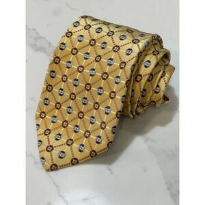 Vintage Roundtree & Yorke Gold Label Jacquard Silk Tie 62.5 x 4.25 XL Long USA